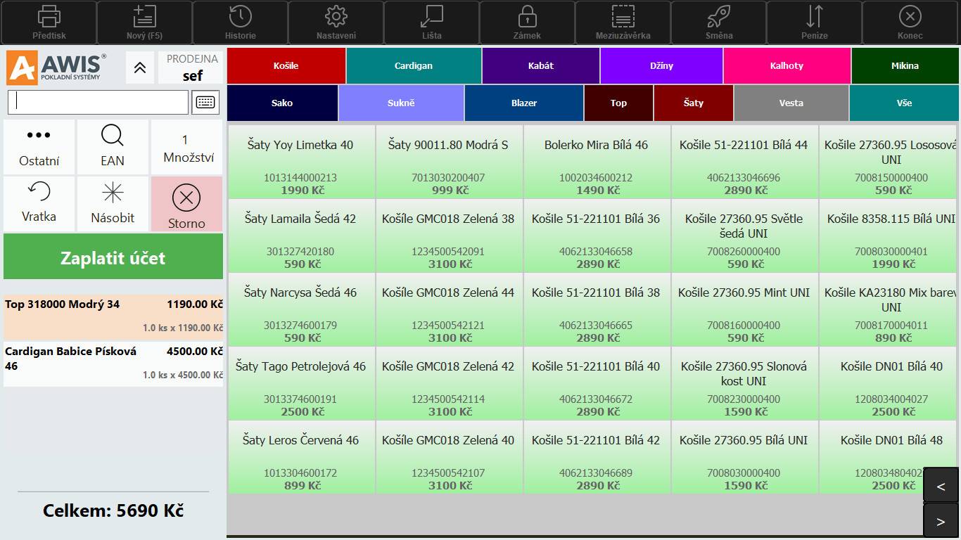 Pokladna Awis Obchod