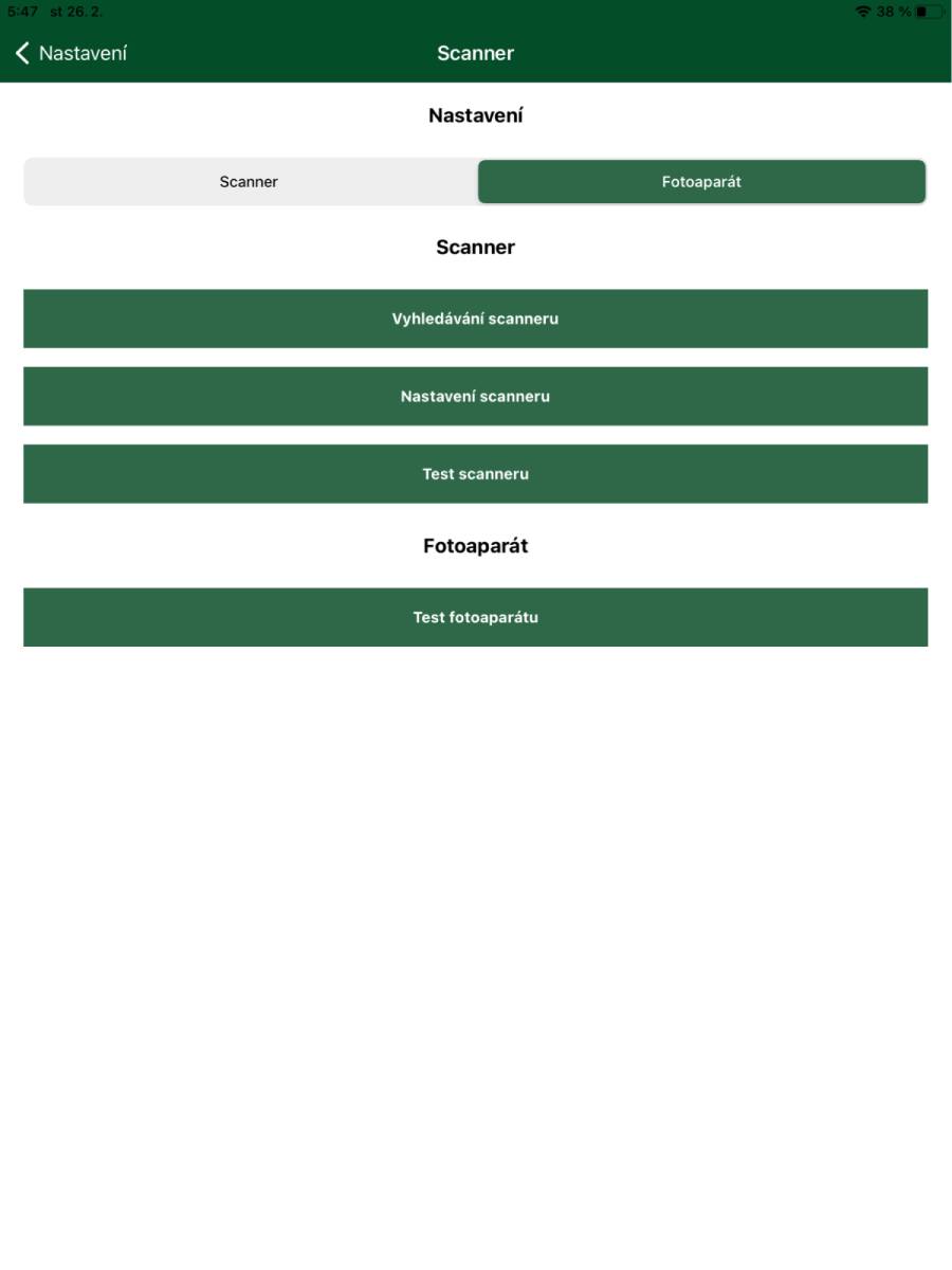 Nastavení scanneru pro čtení EAN kódů