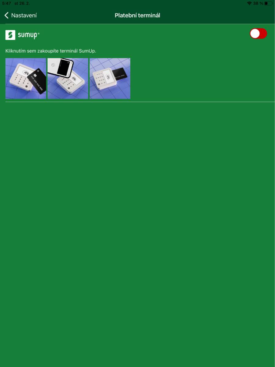 Nastavení platebního terminálu SumUp