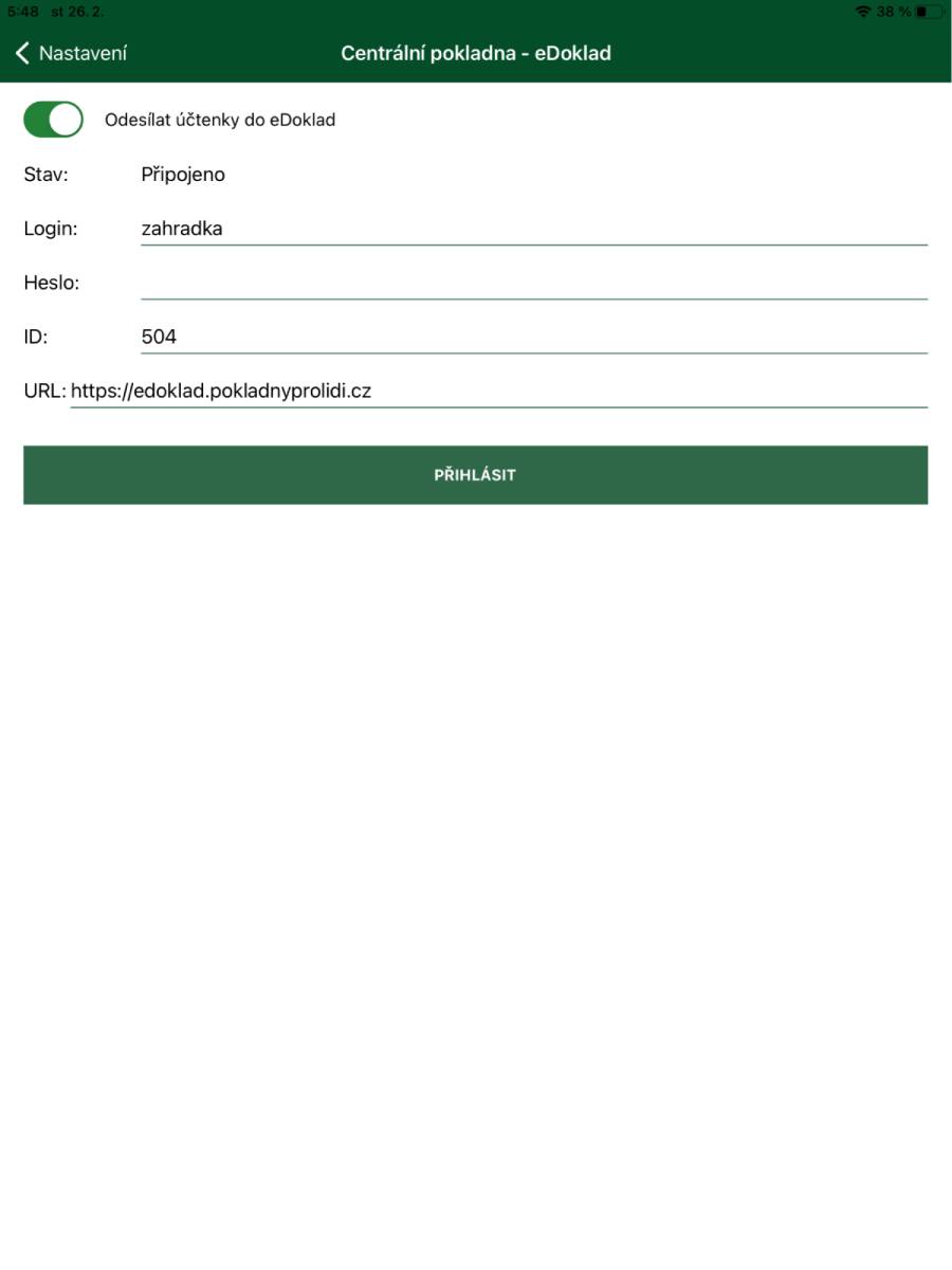 Nastavení napojení na eDoklad