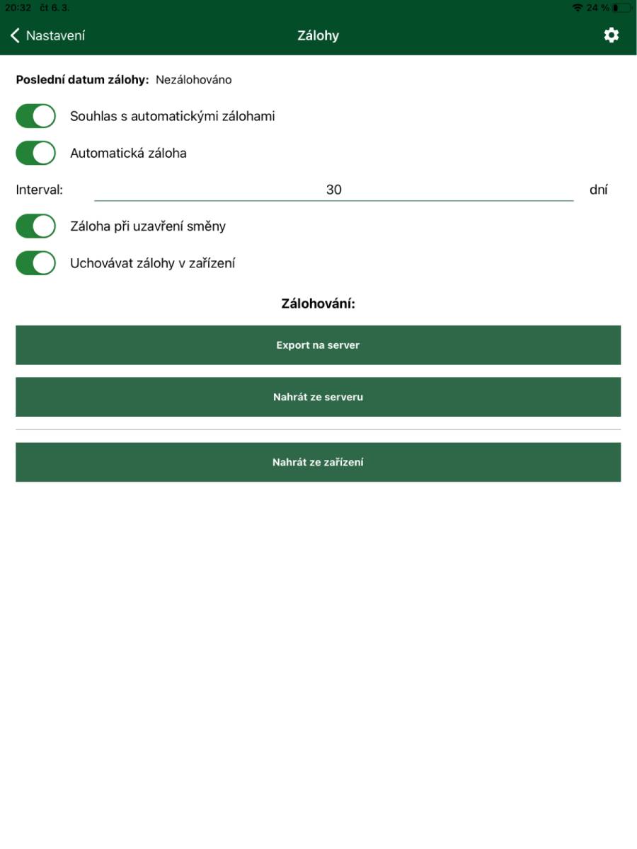 Nastavení záloh v aplikaci EcoPOS
