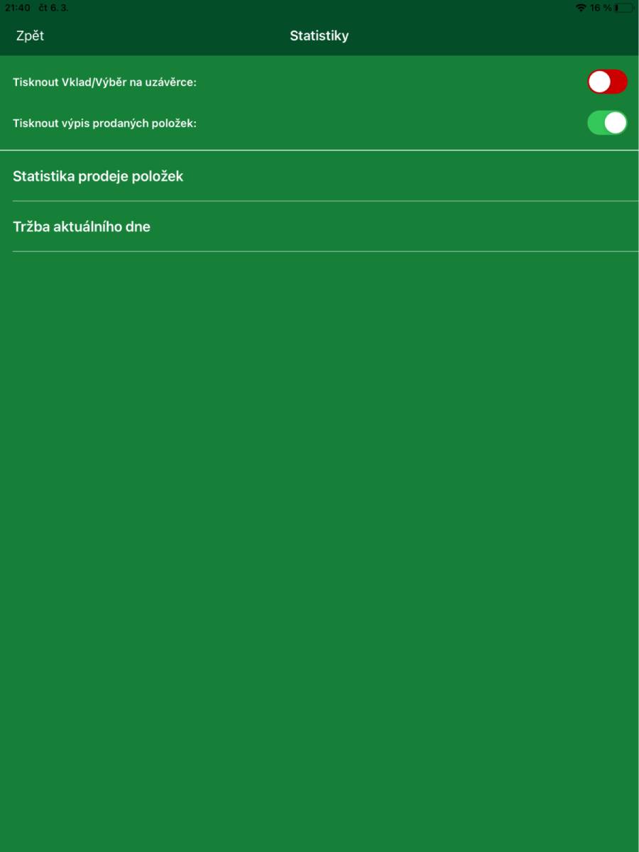 Nastavení tiskových statistik